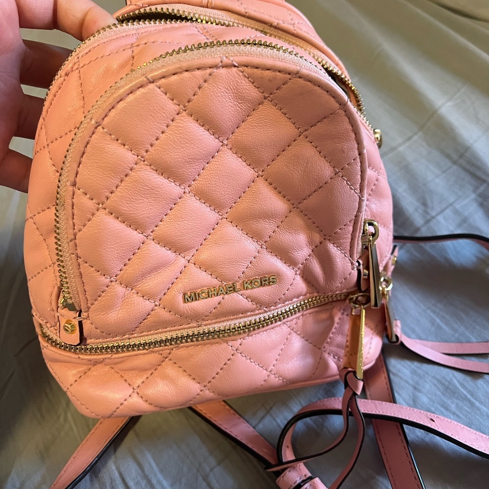 Michael Kors Pink Quilted Backpack